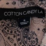 Cotton Candy LA Beige Lace Floral Paisley Sleeveless Cami Bandana Crop Top Sz S Photo 3