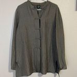 Eileen Fisher silk & linen blend frog closure jacket women’s size medium Photo 0