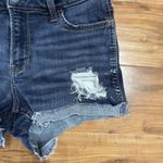 Hollister Women's 3 Waist 26 Mid-Rise Short 3" Stretch Blue Denim Distressed Photo 1