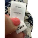 Garnet Hill Women's Size Medium White Blue Paisley Knit Sweater 100% Wool #HH4-3 Photo 5