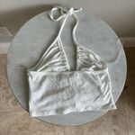 Blue Blush  white halter tie top Photo 1