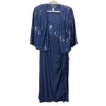 Alex Evenings Alex Evening Blue Sequins Two Piece Jacket Sleeveless Midi Dress Size 24W Photo 2