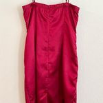 Y2K Vintage Burgundy Red Satin Bow Knee Length Evening Dress Size 11 Photo 2