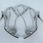 Prada  Silver Leather Crystal embellished strappy heels EU 39 Photo 2