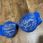 Catalina Vtg  Bikini Top Sz 12 Aztec Egyptian Print Blue Gold Underwire Photo 3