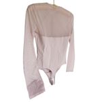 Abercrombie & Fitch Long Sleeve Sheer Keyhole Bodysuit XS Beige Quiet Luxury Photo 4