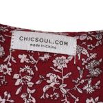 Chic Soul Dress Women’s 1XL Red White Floral Button Front Midi Dress High Low Photo 4