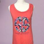 Simply Southern NWT Tank Top Women's Small Coral Pink Graphic Floral Photo 1