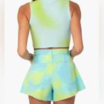 We Wore What Flare Bell Short in Tie Dye Stretch Twill Denim - Size 25 Photo 2