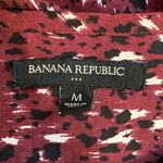 Banana Republic Shirt Womens Medium Burgundy White Black Career Casual Versatile Red Photo 6
