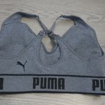 Puma  women's padded sports sporty exercise bra in gray and black size small. Photo 3