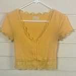 Urban Outfitters  Lace Trimmed Yellow Top size S Photo 6