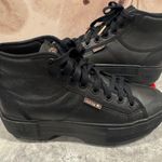 Diesel adidas Nizza Trek Sneakers Women's Size 7 Black Rose Gold Platform Leather Photo 2