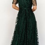 Baltic Born Marseille Green Leaf Embossed Tulle Maxi Dress Photo 1