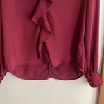 L'Academie The Ruffle Blouse in Cabernet Photo 4