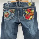 Pepe Jeans  Dark Wash‎ Rose Rhinestone Embellished Pockets Bootcut Jeans Size 31 Photo 1