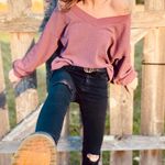 V neck Oversized off the shoulder Sweater Size XS Photo 0