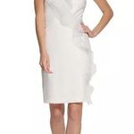 DKNY Sheath Dress with Frothy Organza Ruffles in Ivory, Size 6 New w/Tag $199 Photo 0