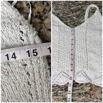 Anthropologie V-Neck Pointelle Sweater Tank Women XS Ivory Pink Boho Cottagecore Photo 5