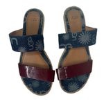 UGG  Australia Womens Amalia Denim Logo Double Band Slide Sandals Size 7 Photo 9