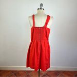 Reformation  Orange Red Linen Tie Front Dress Photo 4