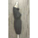Loft Ann Taylor  Petites Gray Sweater Dress‎ Medium Short Sleeve Cowl Neck Photo 2