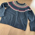 Croft & Barrow  Fare Isle Navy Sweater with Pink and Cream Accents woman’s sz L Photo 11