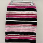 Talbots  Womens Size 2p Multicolor Striped Pencil Skirt Slit Zip Closure Colorful Photo 0