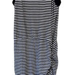N: Philanthropy Black White Striped Ruched Mini Dress Womens S Nautical Ruched Photo 0