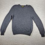 Ralph Lauren Rugby Cable Knit Sweater Large Gray Wool Angora Cashmere Blend Photo 1