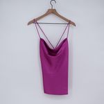 Pretty Garbage Purple Satin Side Slit Cowl Neck Cami Top Size L Size L Photo 1
