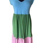 VILAGALLO TIERED RAINBOW DRESS SIZE 36 EU, 6 USA Photo 0