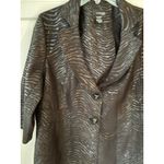 T Milano Woman Black Zebra Print Blazer Jacket 16W 3/4 Sleeve Collar Photo 2