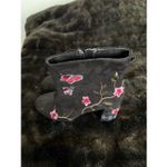 Nanette Lepore  Boots Sz  8.5  Suede Embroidered Flowers Butterfly Festival Y2K Photo 6