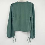 Urban Outfitters  UO Womens Tie Front Long Balloon Sleeve Blouse Size M Green Photo 8