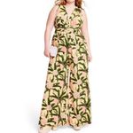 Agua Bendita x Target Peony Botanical Print Jumpsuit Size 3X Yellow Olive Floral Photo 15