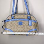 Coach Peyton Satchel Dome Bag Purse Khaki Sky Blue Y2K Signature Print F18918 Photo 9