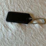 Coach : Black Leather Key Fob Hang Tag/Charm- Silver Tone Photo 5