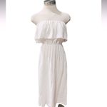 Reformation Strapless Long Dress Raw Hem White Size XS Photo 7