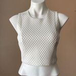 EXPRESS | White Textured Sleeveless Crop Top Sz S Photo 0
