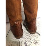 1990s Armando Pollini Brown Leather & Suede Western Tall Boots Size 6.5 Photo 9