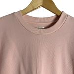 Helsa  Organic Cotton Pink Crewneck Drawstring Long Sleeve Sweatshirt Dress S Photo 2