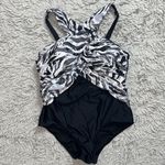 Swimsuits for All One Piece Animal Print Slimming High Neck 18 Gray Photo 2