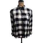 True Craft Shirt Womens Size S Black White Plaid Buffalo Check Button-Down Photo 1