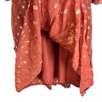 Anthropologie  Raga Kenna Polka Dot Tiered Mini Dress Dusty Pink Metallic S NWT Photo 7