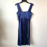 Mila‎ Mae Satin Pleated Midi Dress Navy Blue S Photo 6