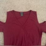 Rue 21  Long-Sleeve, Cross-Over Cut-Out Shoulder Ribbed Top, Size S Photo 1