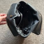 Bebe  Black Quilted Chain Trim Faux Leather Evening Clutch Photo 2