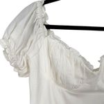 Selfie Leslie  Milkmaid Ruched Bust Puff Sleeve Mini Dress White Size Small Photo 11