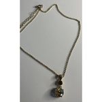 Monet  Gold Tone Round Rhinestone Dangle Earrings and Necklace set Brand NEW Photo 8